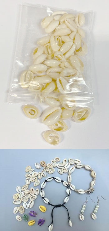  Muslinge perler natur til armbånd mm. ca 15g